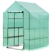Estufa de Jardim com Prateleiras 143x143x195cm Verde Escuro