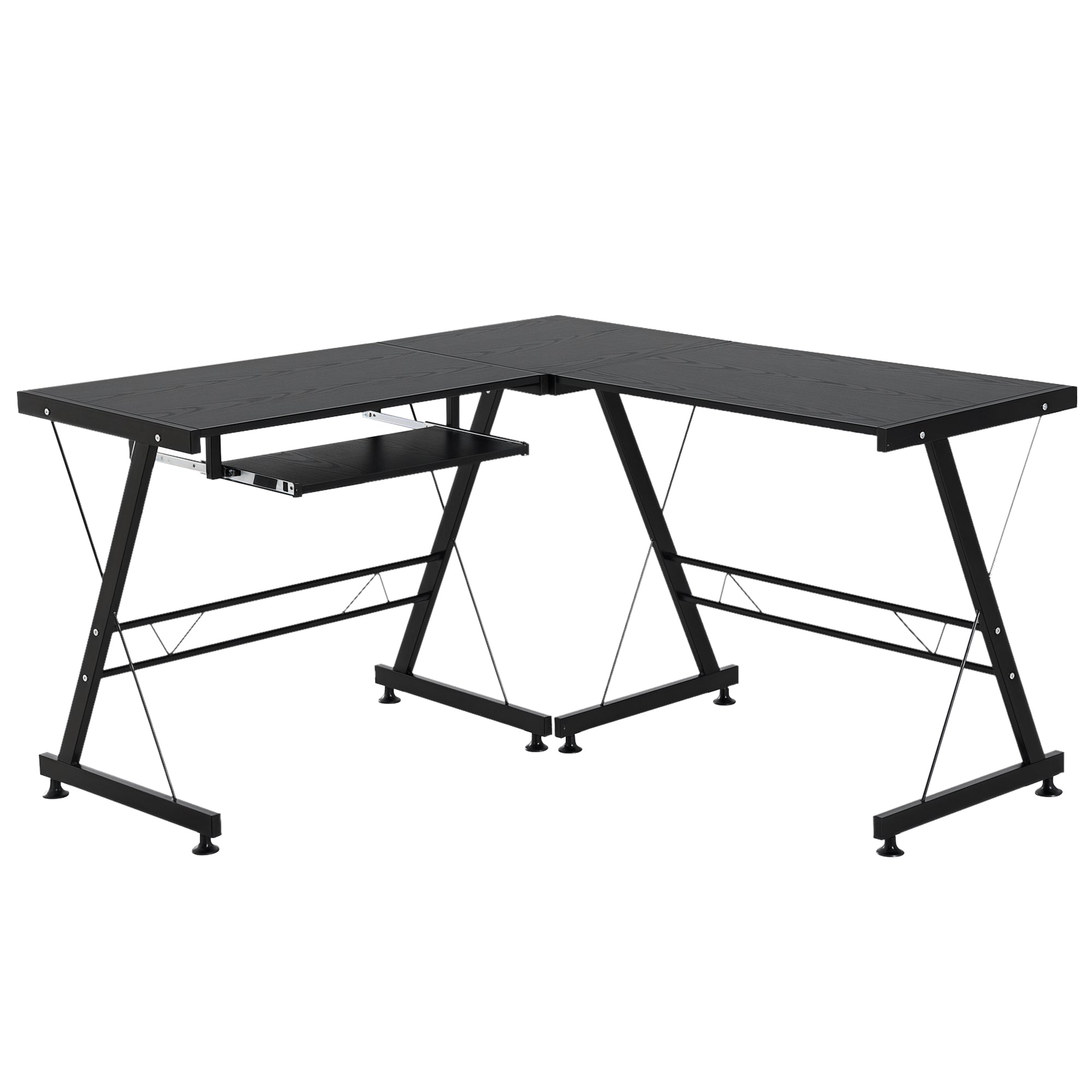 Secretária para Escritório 2 em 1 130x130x73,5cm Preto