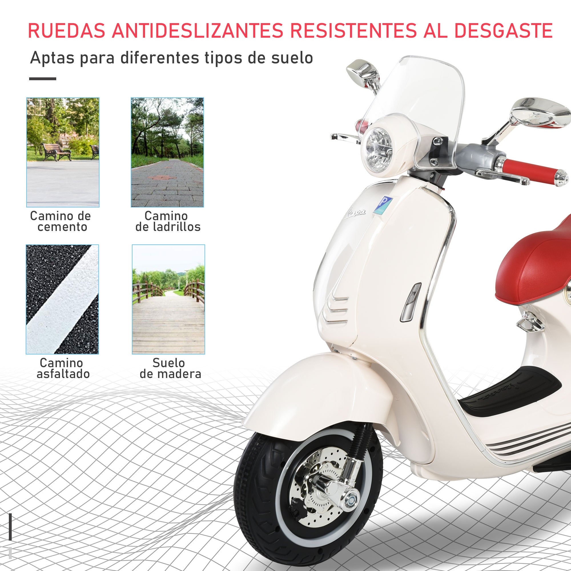 Mota Elétrica Infantil 108x49x75 cm Branco