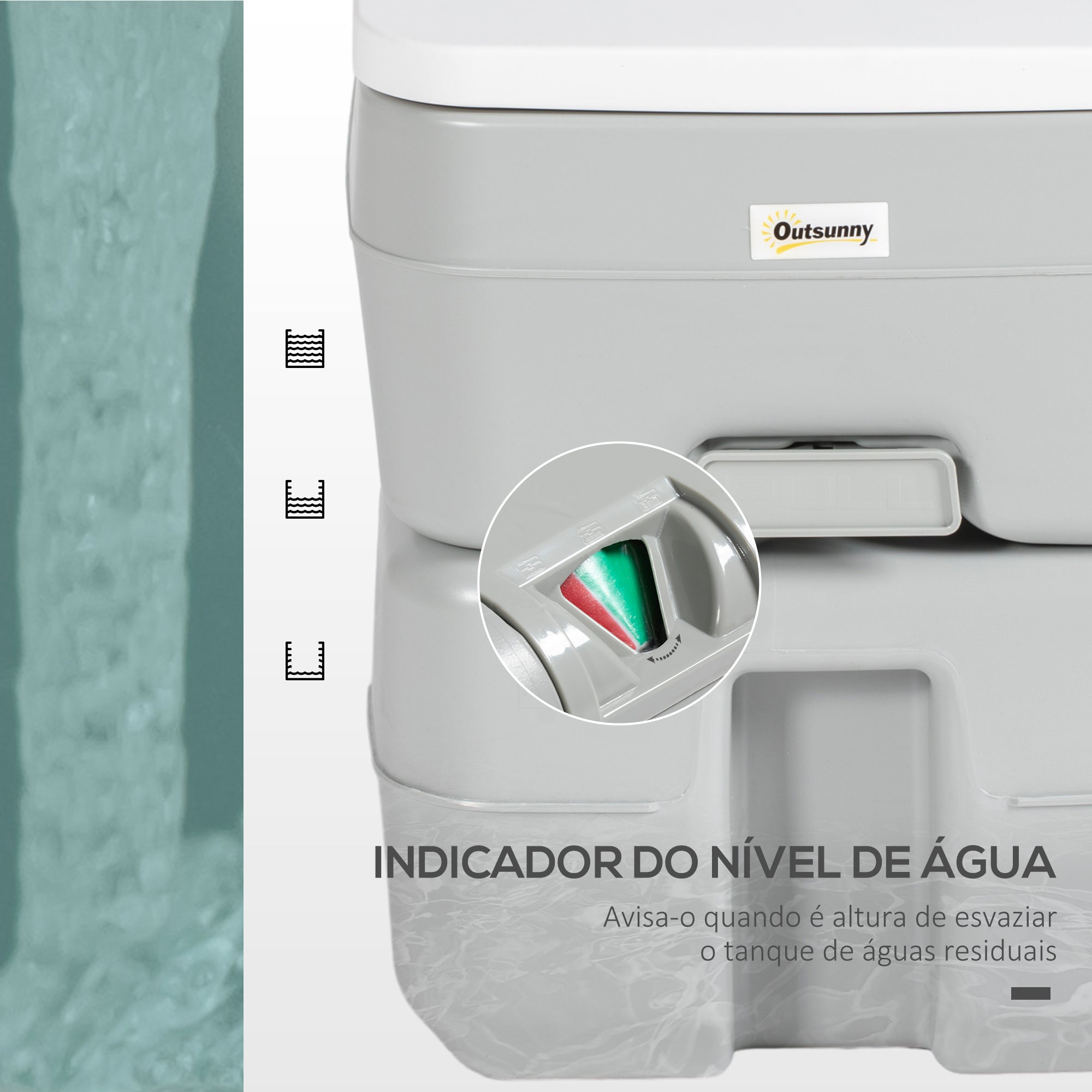 Sanita Portátil Cinzenta 33x40x43 cm