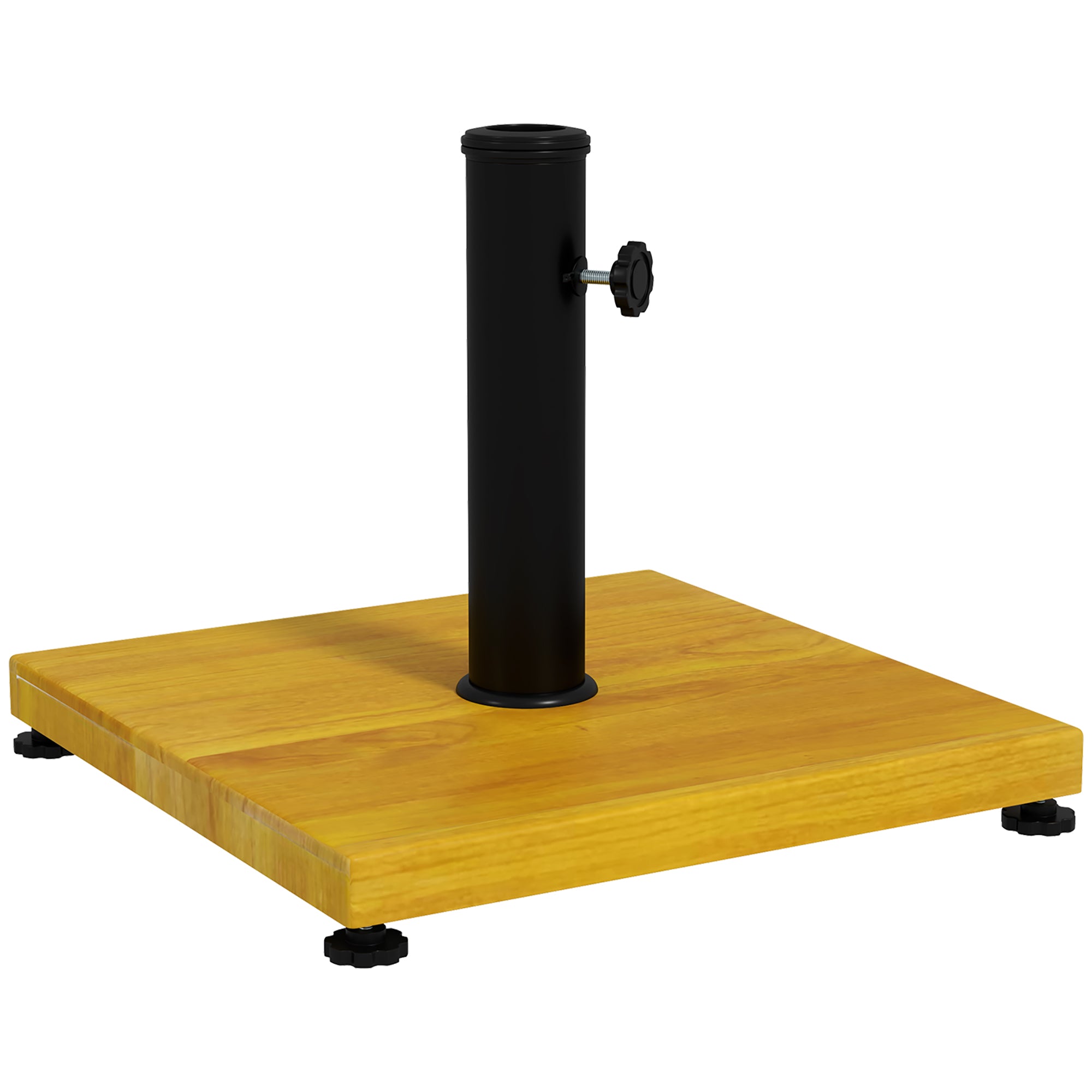 Base de Chapéu de Sol Quadrada Preenchida com Betão 45x45x33,5 cm Cor de Madeira Natural