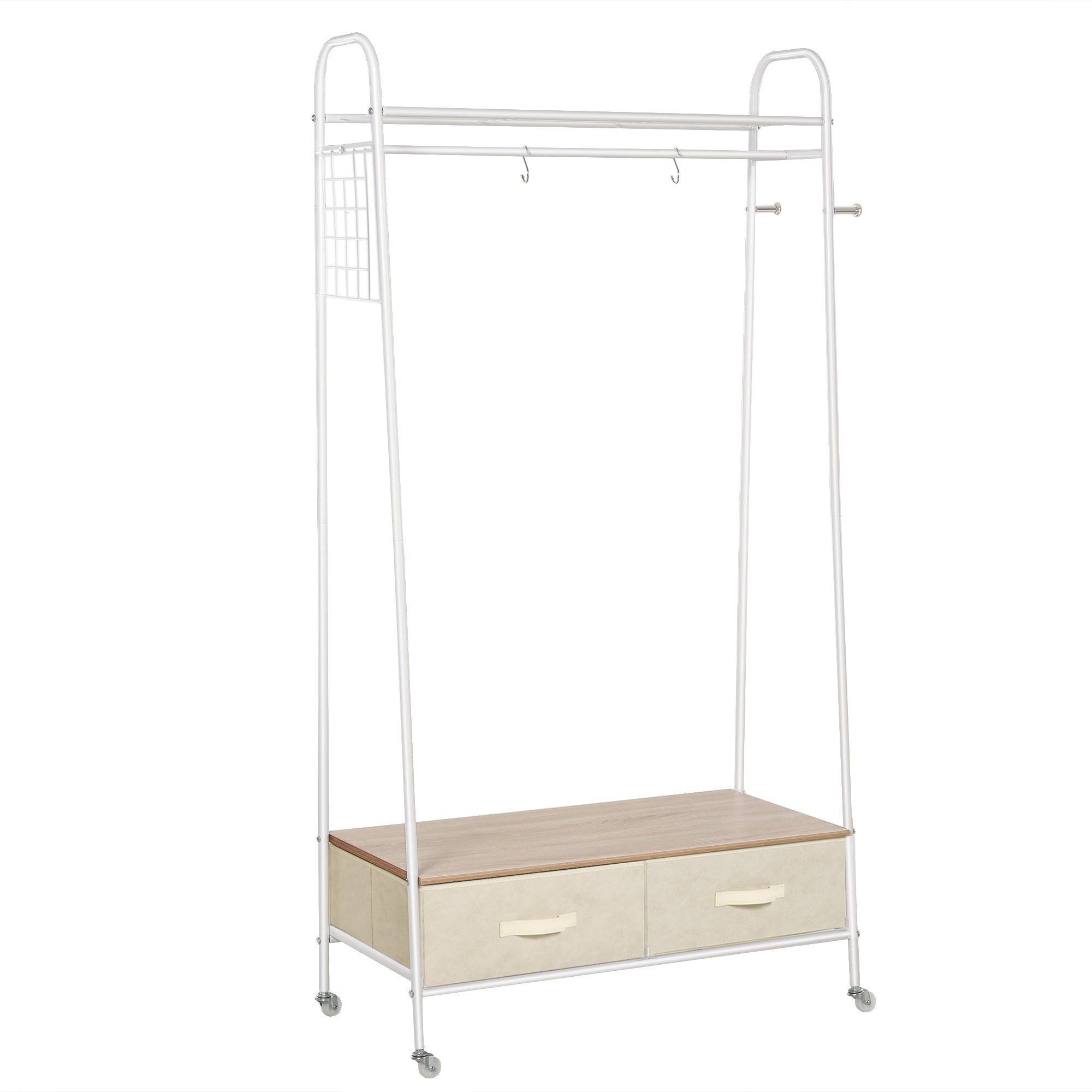 Suporte Metálico com Rodas e Gavetas 99x47x185cm - Branco