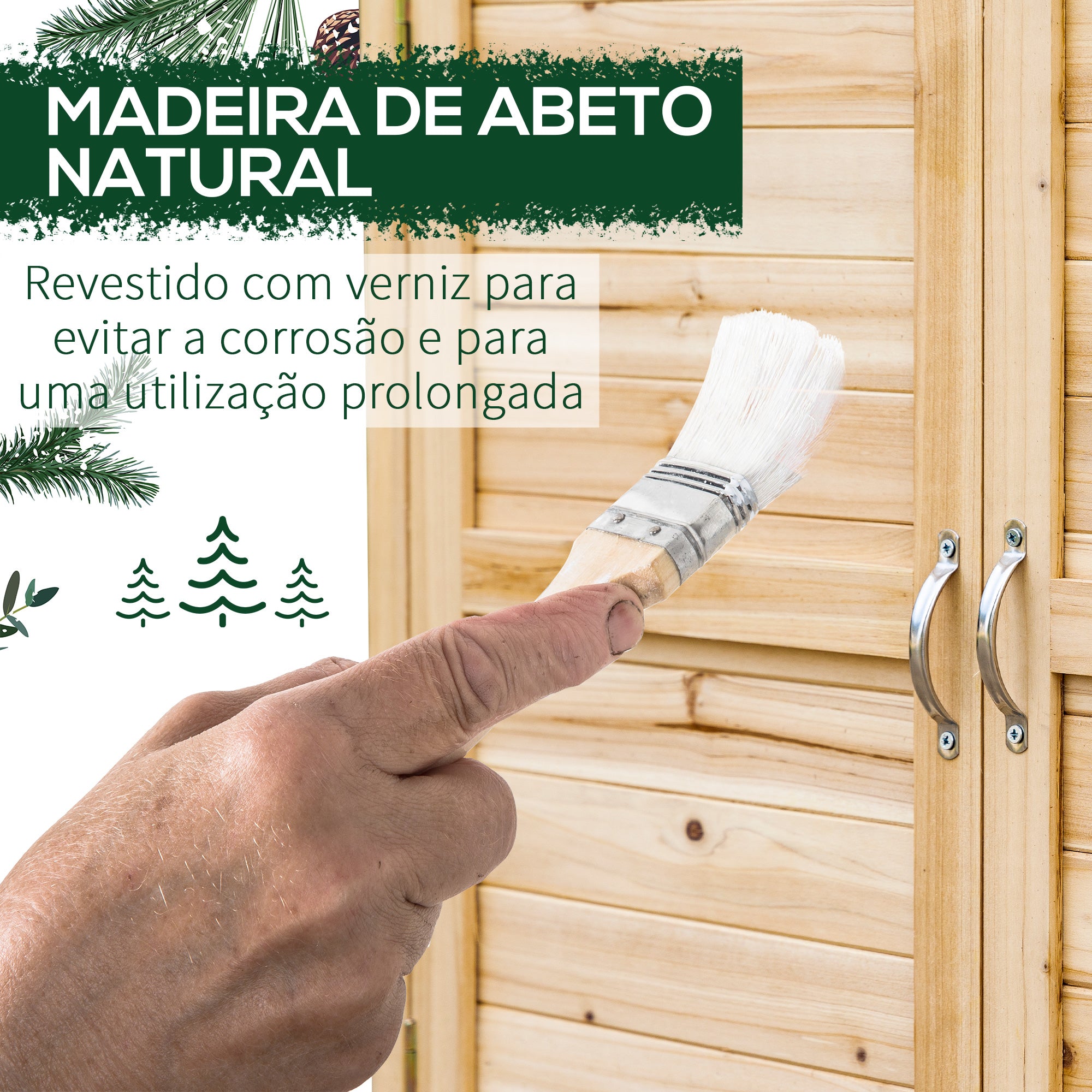 Armário de Jardim de Madeira 83x40x92 cm Cor Natural