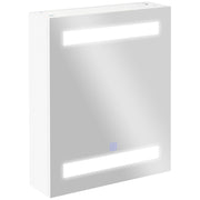Armário de Casa de Banho com Espelho e Luz LED - Branco - 50x15x60 cm