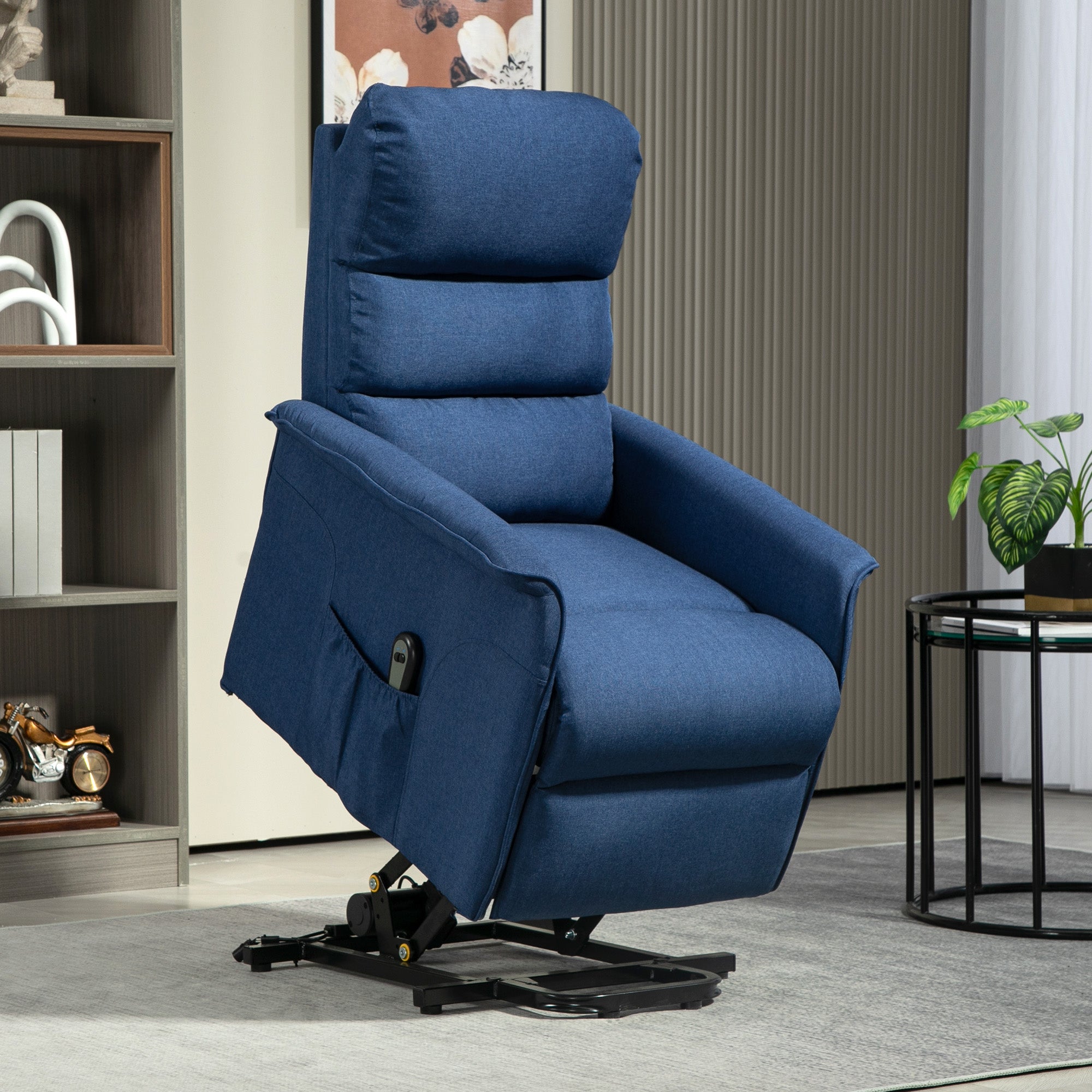 Poltrona Relax Reclinável Elétrica 66x90x96 cm Azul
