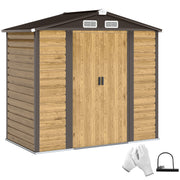 Abrigo de Jardim Exterior 2,36m² Madeira e Marrom 213x120x194 cm
