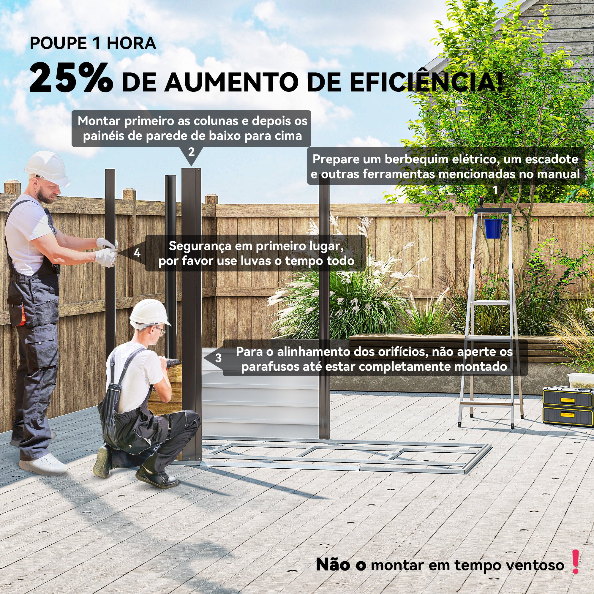 Abrigo de Jardim Exterior 2,36m² Madeira e Marrom 213x120x194 cm