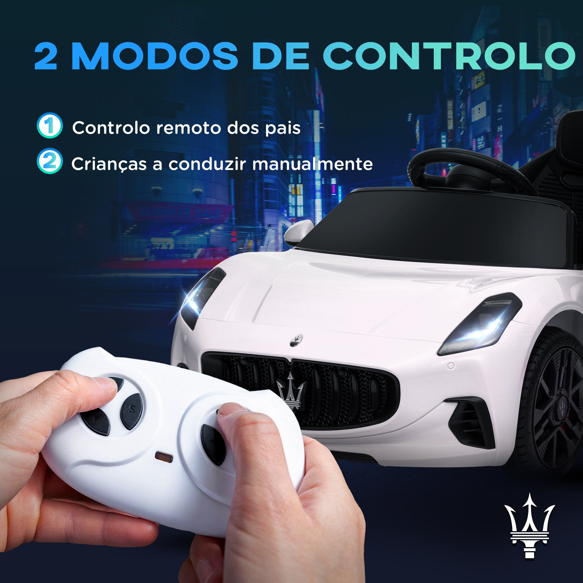 Carro Elétrico para Crianças 98x59x43 cm Branco