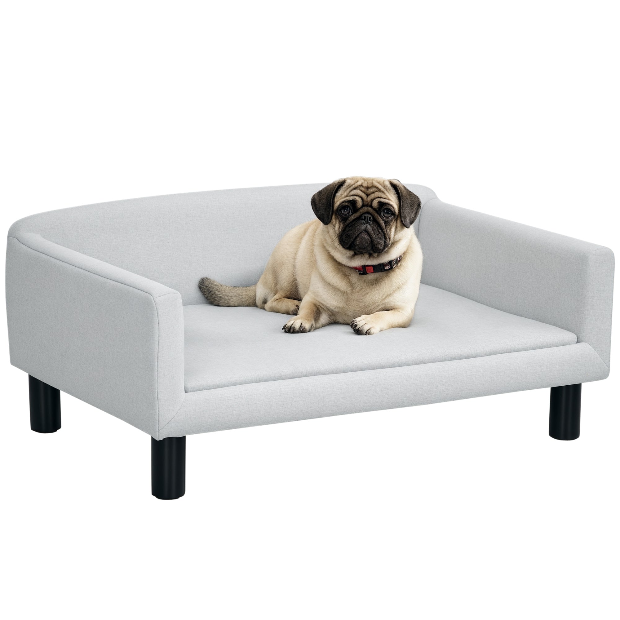 Sofá para Cães Médios Cinza Claro 82x54x36 cm