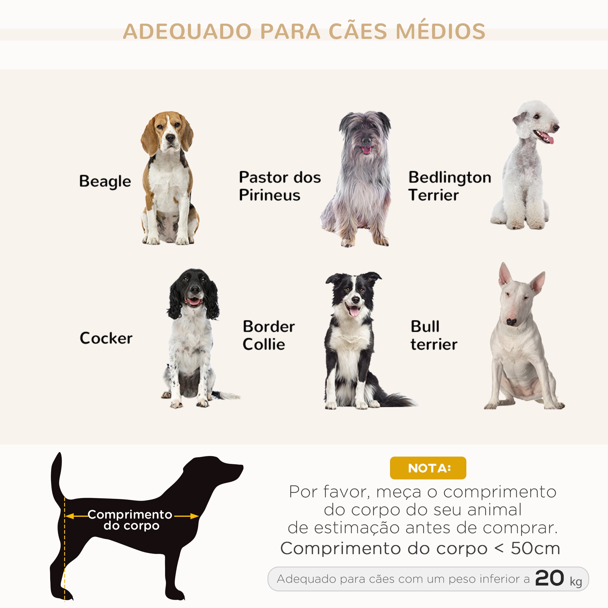 Sofá para Cães Médios Cinza Claro 82x54x36 cm