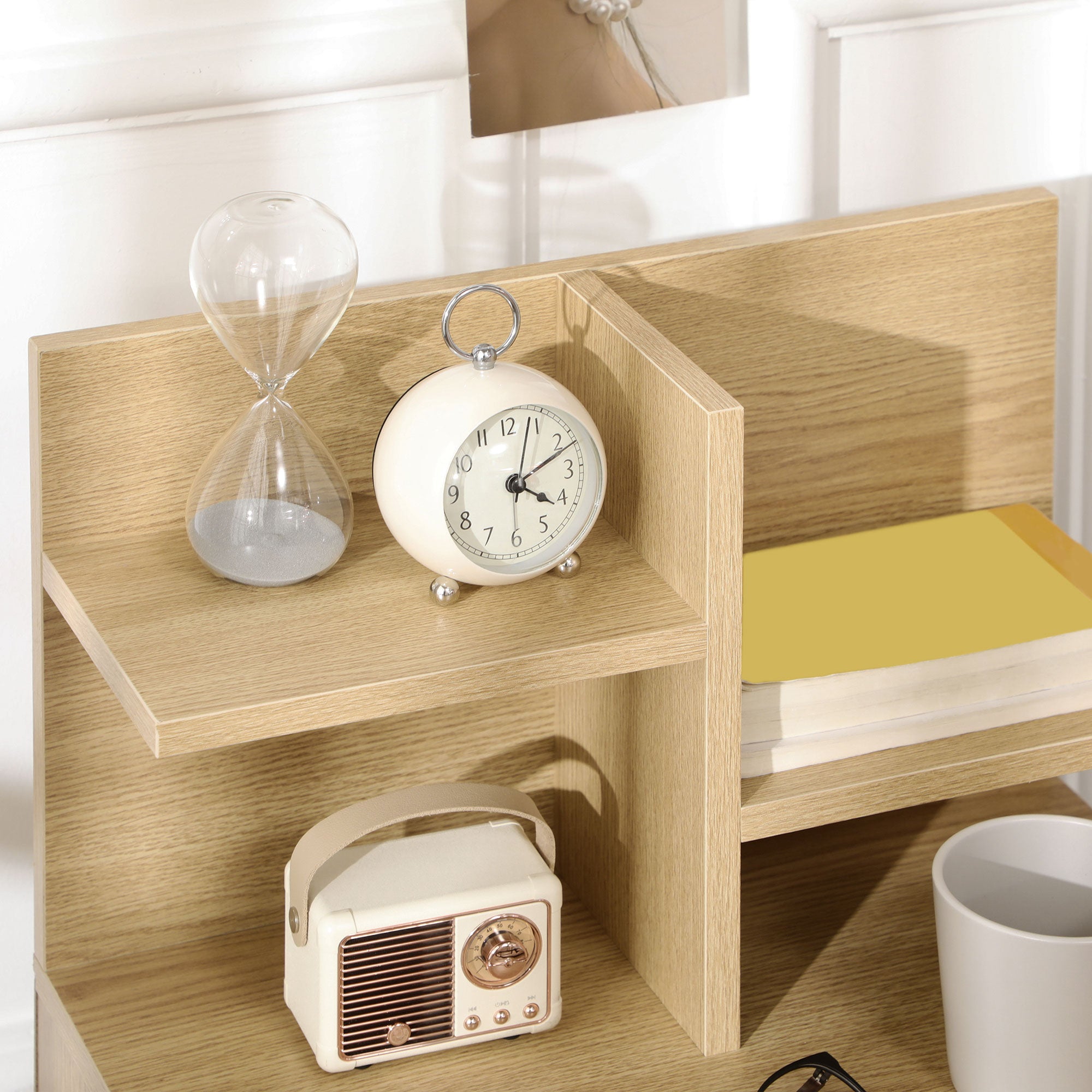 Mesa de Cabeceira Moderna 45x35x73 cm Cor de Madeira Natural