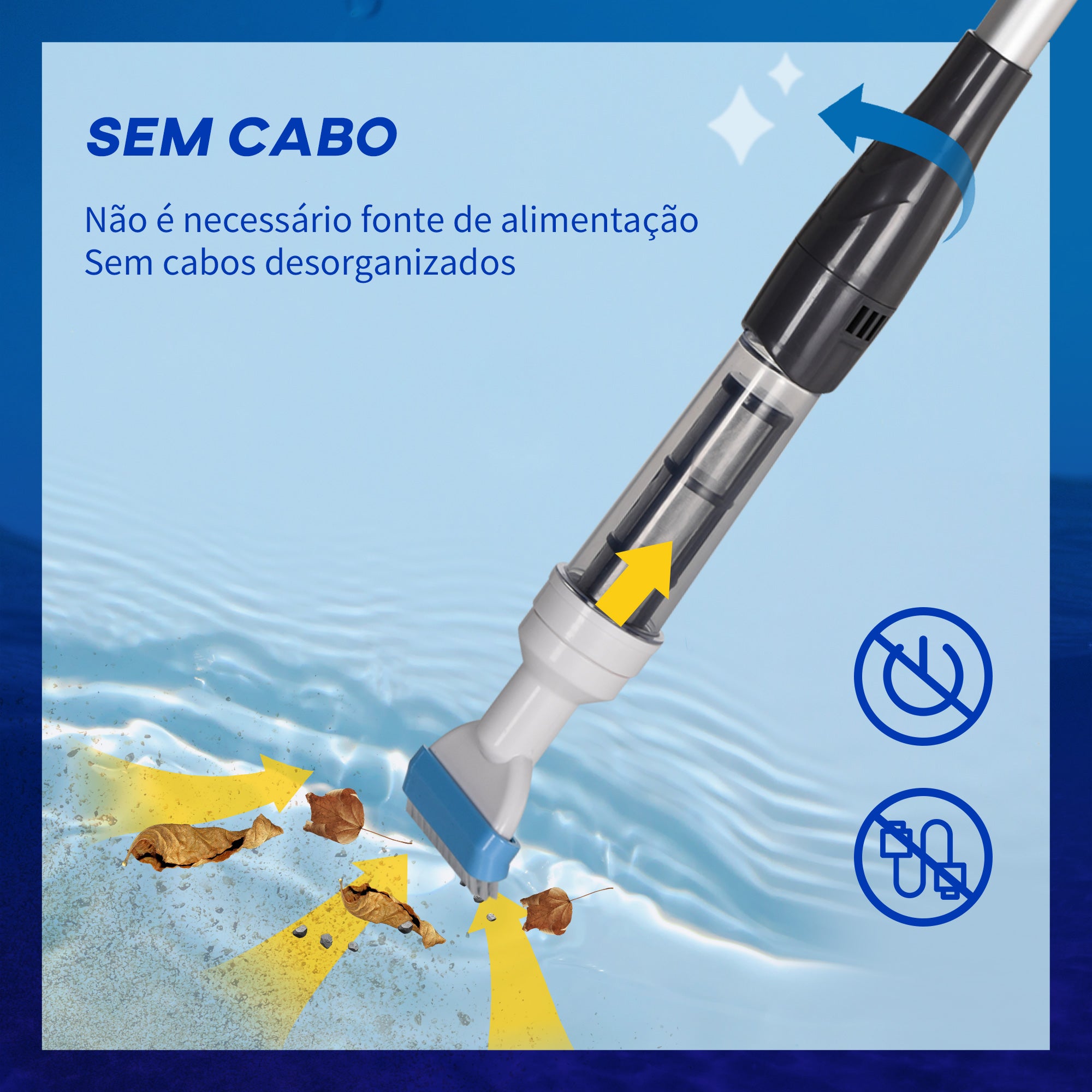 Aspirador de Piscina Manual Multicor Ø6x162 cm